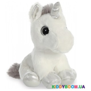 Мягкая игрушка Единорог Silver с сияющими глазами (20 см) Aurora 150710K